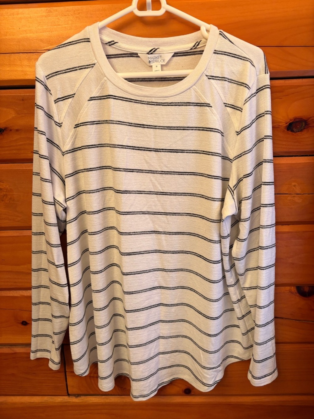 Market & Spruce Striped Long-Sleeve Lightweight Sweater